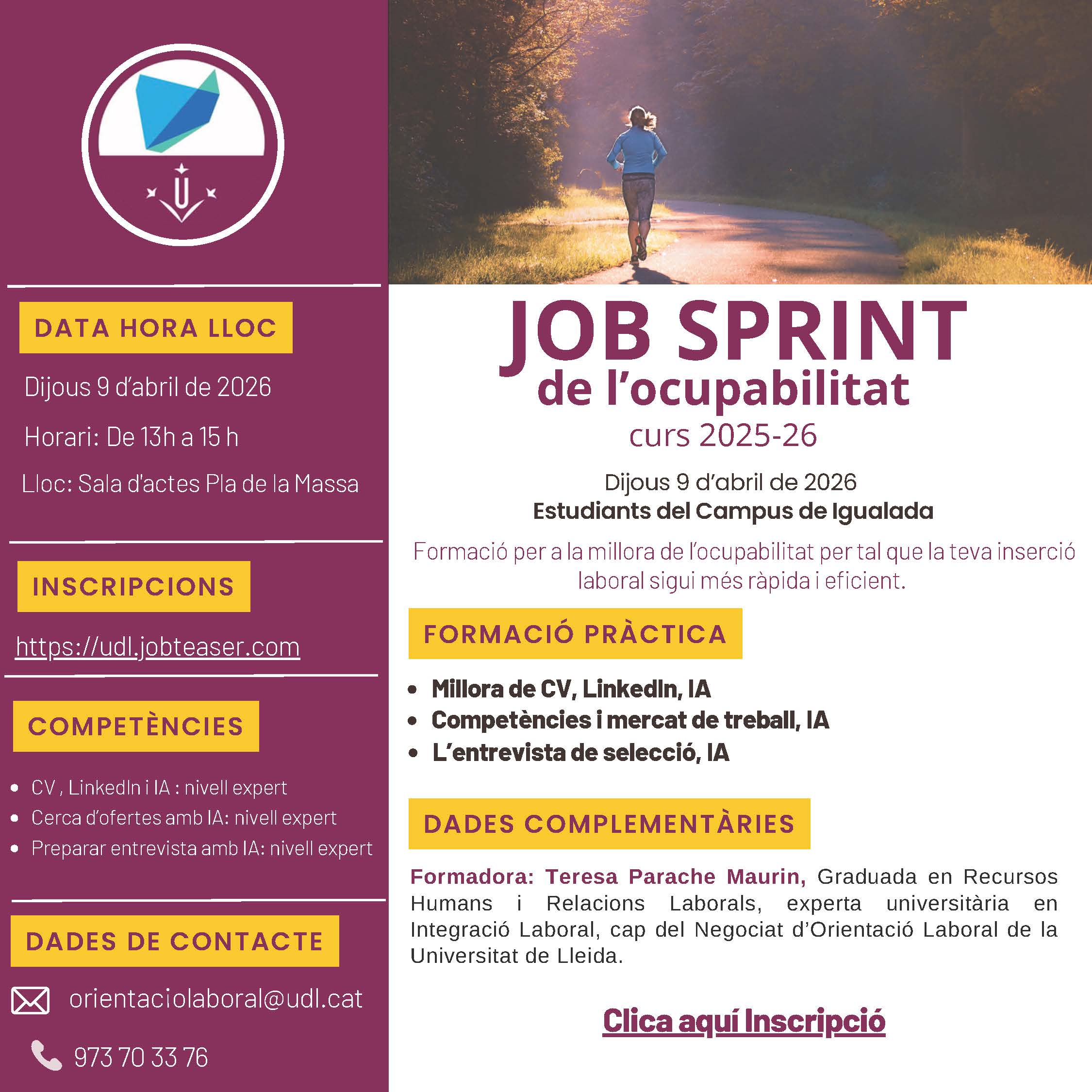 JOB SPRINT CAMPUS IGUALADA curs 2025-26