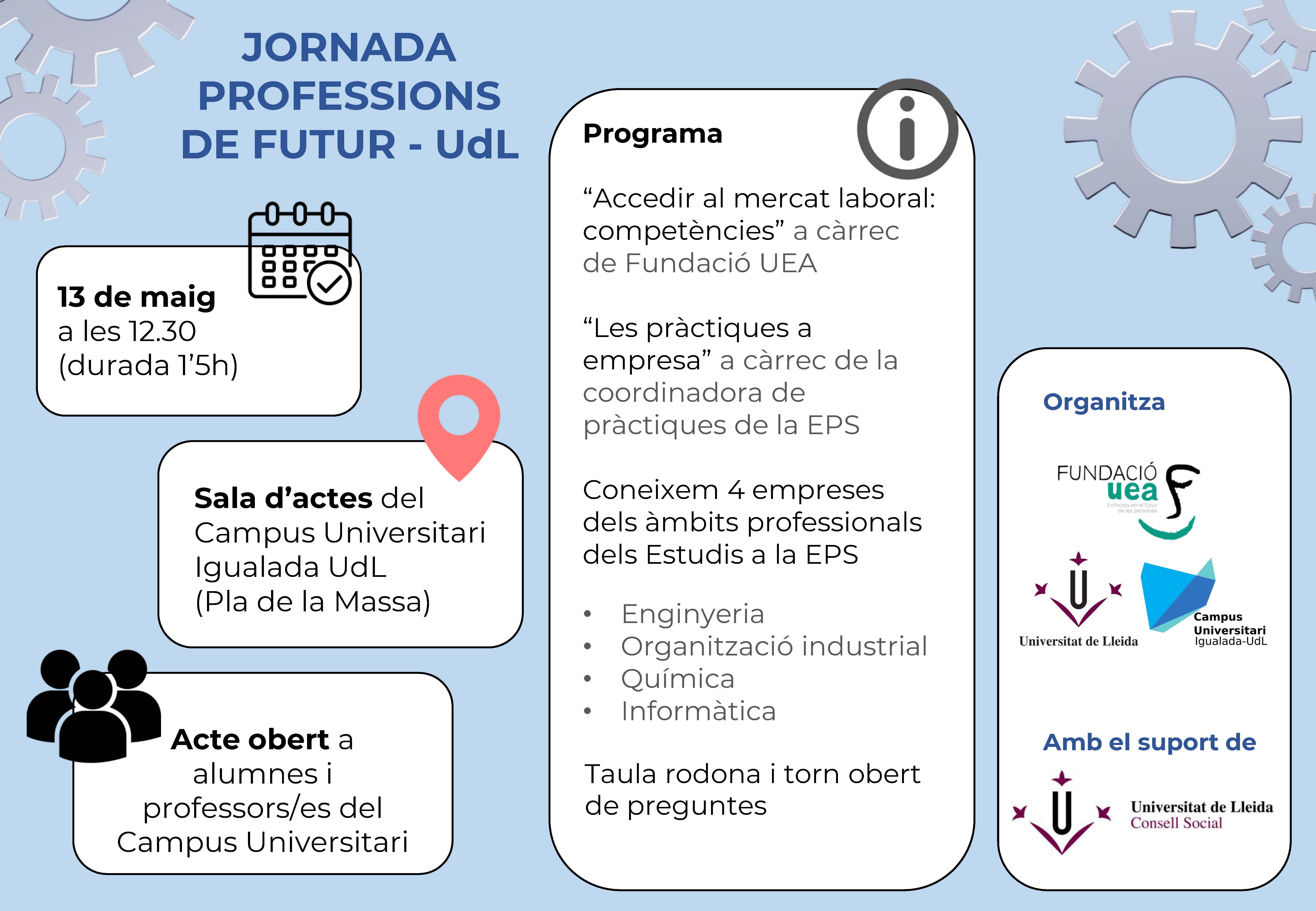 Jornada Professions de Futur, al Campus d'Igualada de la Universitat de Lleida Jornada Professions de Futur_Campus Igualada_UdL_13maig2024