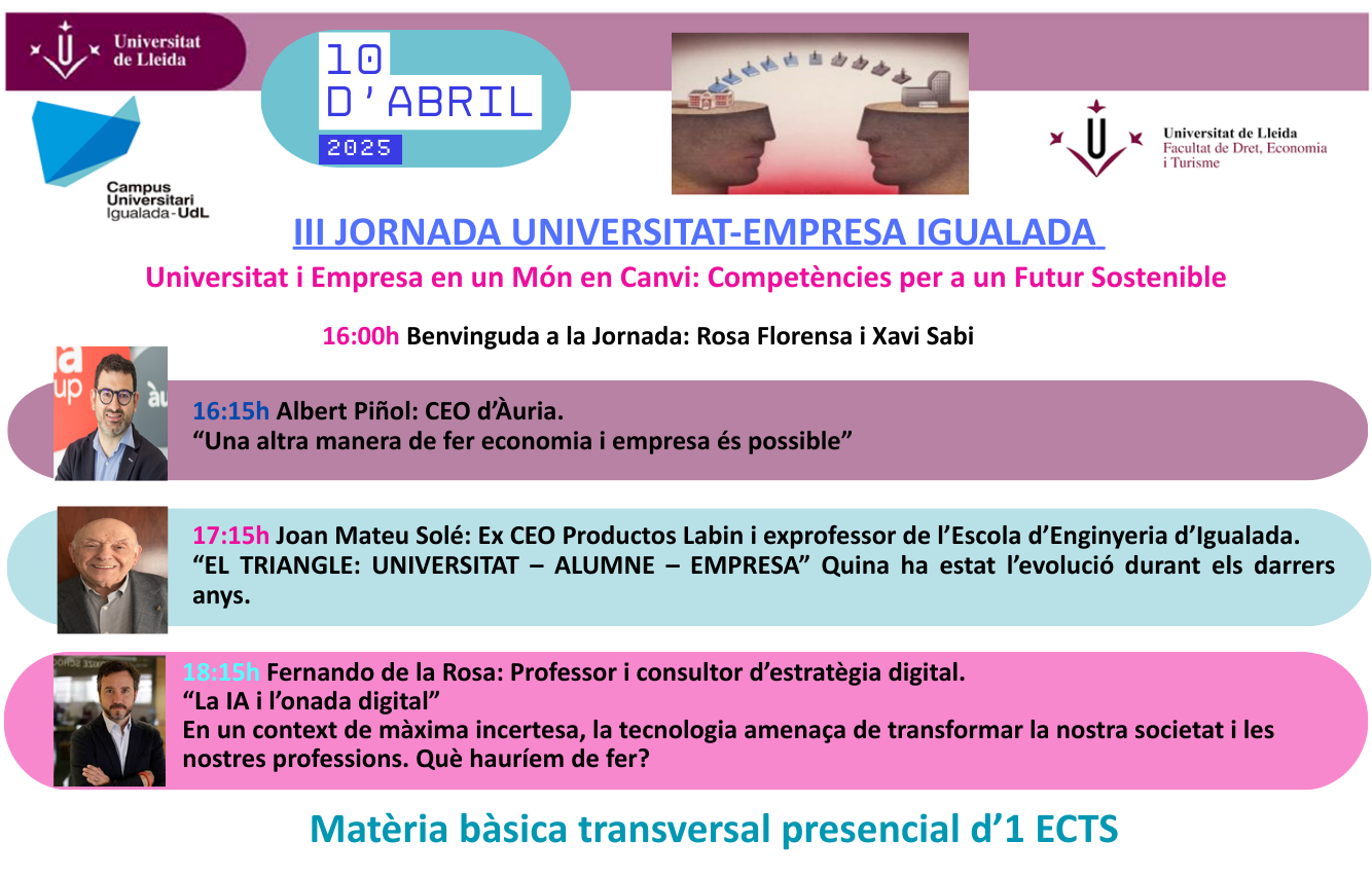 Cartell de la Tercera Jornada Universitat-Empresa, al Campus d'Igualada Universitat-empresa